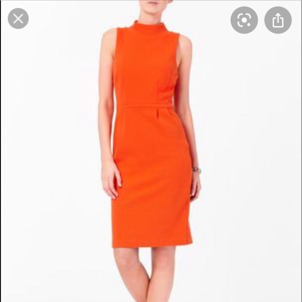 Boden Sixties Ponte Dress in Red Pepper Orange